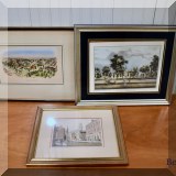A07. Framed Princeton prints. 